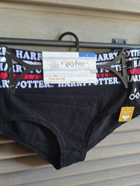 Warner Bros. Black Hipster Panty with Branded Waistband